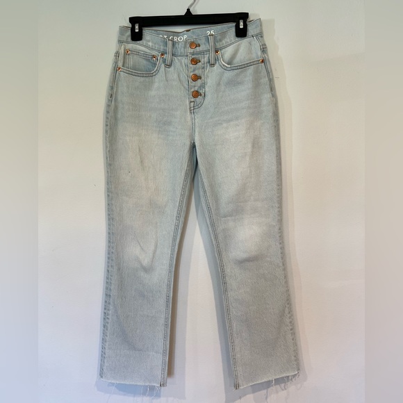 J.Crew Demi Boot Crop Frayed Raw Hem Light Wash jeans - Picture 6 of 16